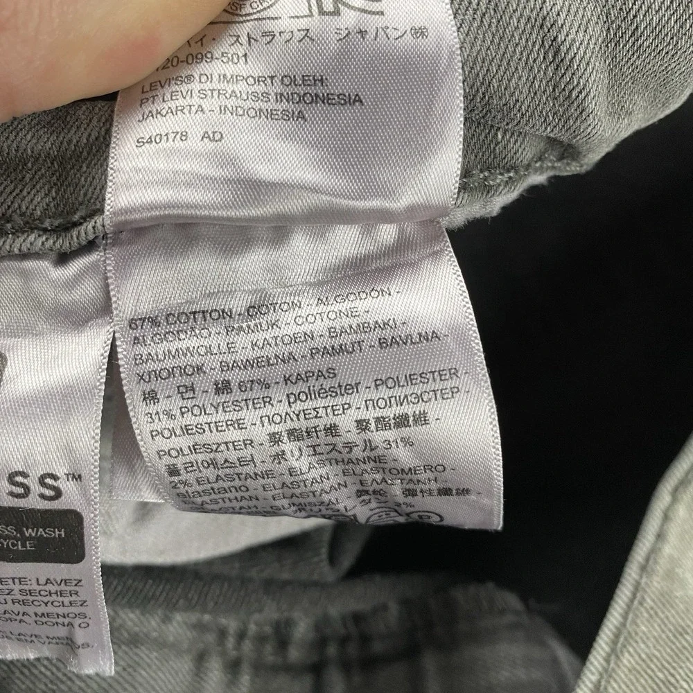 Levis 502 Taper Fit Jeans‎ Mens 32x29 Gray Mid Rise